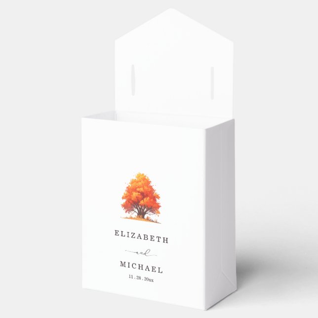 Elegant Höstbröllop Rustikt Höstträds Bröllop  Presentaskar (Öppnad)
