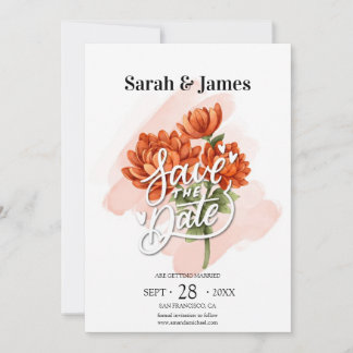 Elegant höstbröllopsinbjudan med blomsterdesign inbjudningar