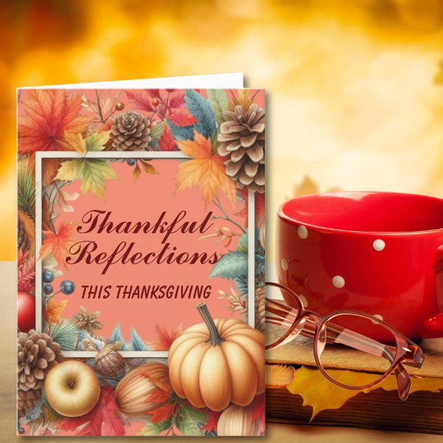 Elegant Höstdags Tacksägelse Dikt om Tacksamhet Helgkort (✨ A warm, elegant design celebrating gratitude, reflection, and Thanksgiving joy.)
