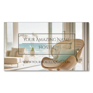 Elegant Hostel Photo Delicate Snyggt Bright Magnetiska Visitkort