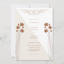 Elegant Hösten 2färg Blommigt QR-kod Foto Bröllop