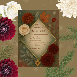 elegant hösten blommigt bröllop OSA kort