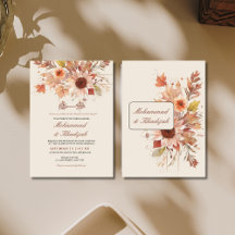 Elegant Hösten Blommigt Vattenfärg muslimsk Bröllo