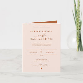 Elegant Hösten Färg Bröllop Inbjudan