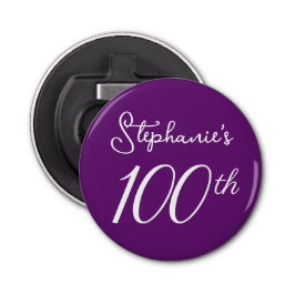 Elegant Hösten Lila 100:e Födelsedagsfesten Flasköppnare