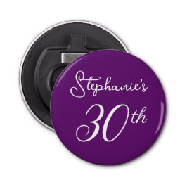 Elegant Hösten Lila Monogram 30års födelsedag Part Flasköppnare