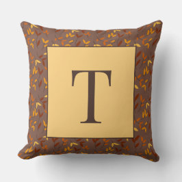 Elegant Hösten Löv Monogram Kudde