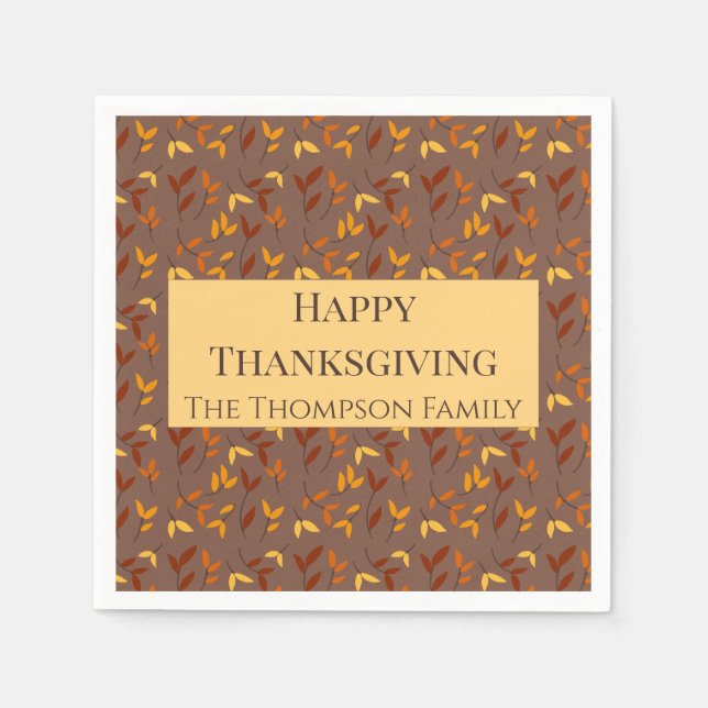 Elegant Hösten Löv Pappersservett (Framsidan)