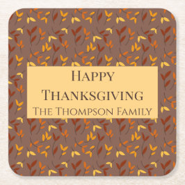 Elegant Hösten Löv Underlägg Papper Kvadrat