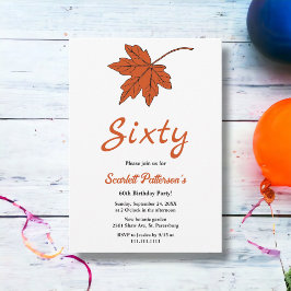 Elegant Hösthöstens Orange Löv faller 60:e födelse Inbjudningar