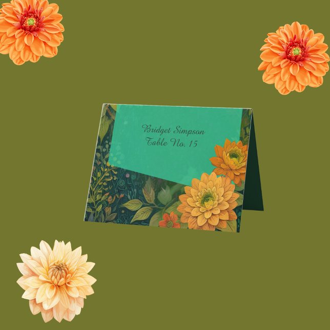 elegant, höstkort för gäster i blommigt bröllop tack kort (Skapare uppladdad)