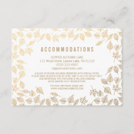 Elegant höstlöv Guld Boendekort Tilläggskort