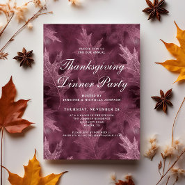 Elegant Höstlöv Thanksgiving Middagsparty Inbjudningar