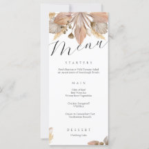 Elegant Höstmeny Blommigt Bröllop