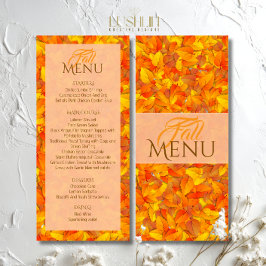 Elegant höstmeny med orange blad meny