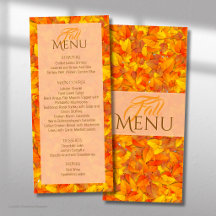 Elegant höstmeny med orange blad