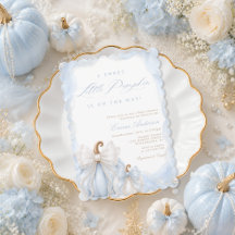 Elegant höstpumpa Blå baby shower