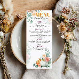 Elegant Höstpumpa och Blommigt Bröllop-meny Meny