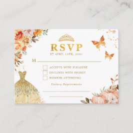 Elegant Höstpumpa Orange Blommig Quinceanera RSVP Tilläggskort