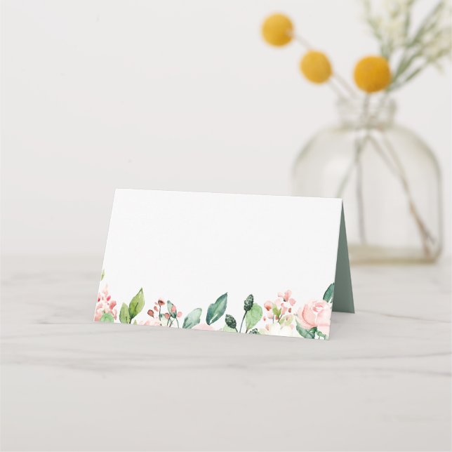 Elegant Höststonekort för Blommigt Bröllop Placeringskort (Framsida)