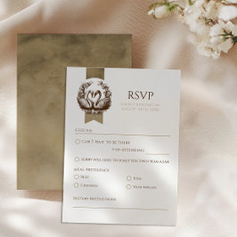 Elegant höstsvan sjö bröllop RSVP OSA Kort