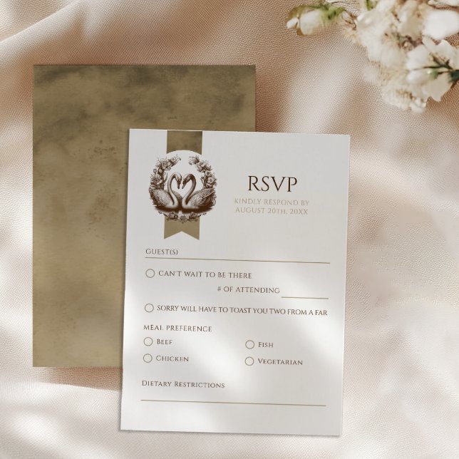 Elegant höstsvan sjö bröllop RSVP OSA Kort (Rsvp Card)