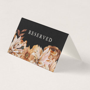 Elegant Höstvågens Bröllop med svart reserverad Kort