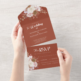 Elegant Höstvattenfärg Blommigt Bröllop