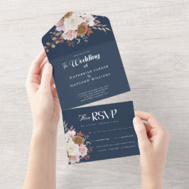 Elegant Höstvattenfärg Blommigt Bröllop