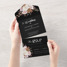 Elegant Höstvattenfärg Blommigt Bröllop