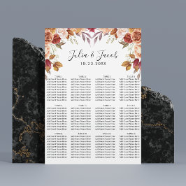 Elegant Höstvattenfärg Blommigt Bröllop Poster