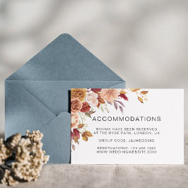 Elegant Höstvattenfärg Blommigt Bröllop Tilläggskort