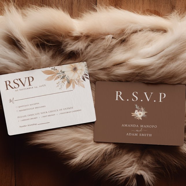 Elegant Höstvattenfärg Bröllop OSA Kort (Skapare uppladdad)