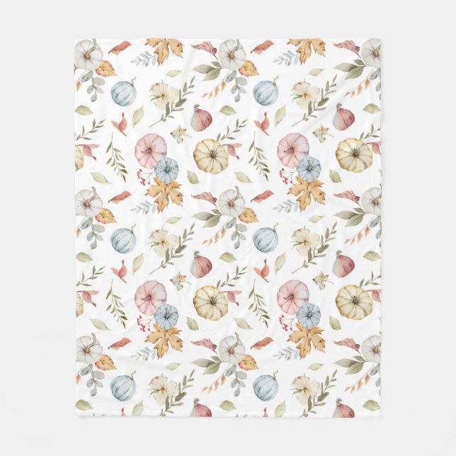 Elegant Höstvattenfärg Mönster Fleecefilt (Framsidan)