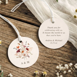 Elegant höstvattenfärg vildblomma bröllop gåvor etiketter