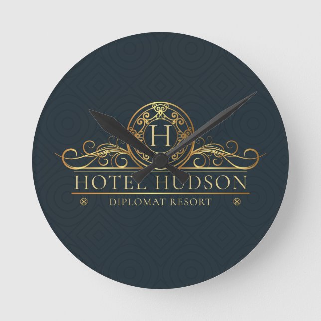 Elegant Hotel Resort Business Rund Klocka (Framsida)