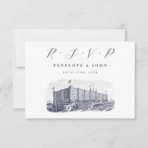Elegant hotellillustration Destination Bröllop OSA Kort