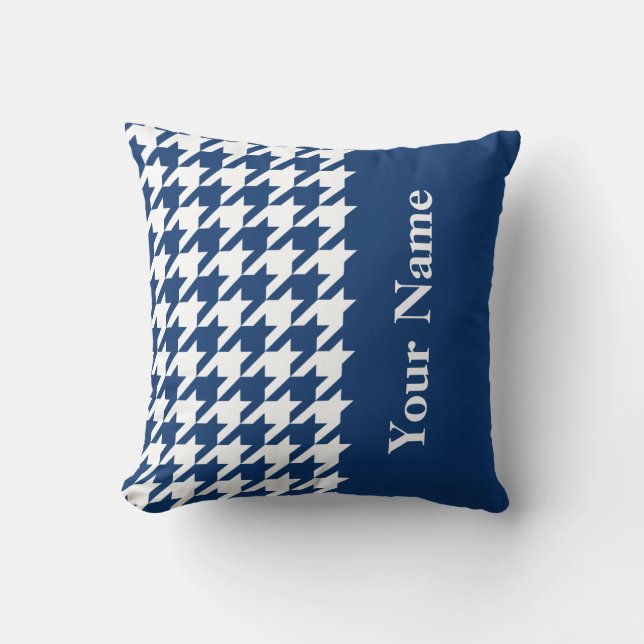 Elegant Houndstooth med namn Kudde (Framsida)