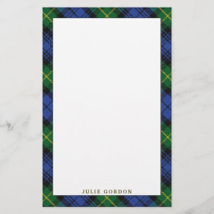 Elegant House of Gordon Klan Tartan Play Brevpapper