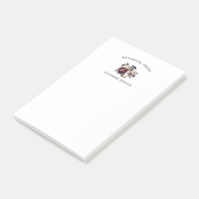 Elegant House Städning Service Blommigt Business Post-it Block (Vinklad)