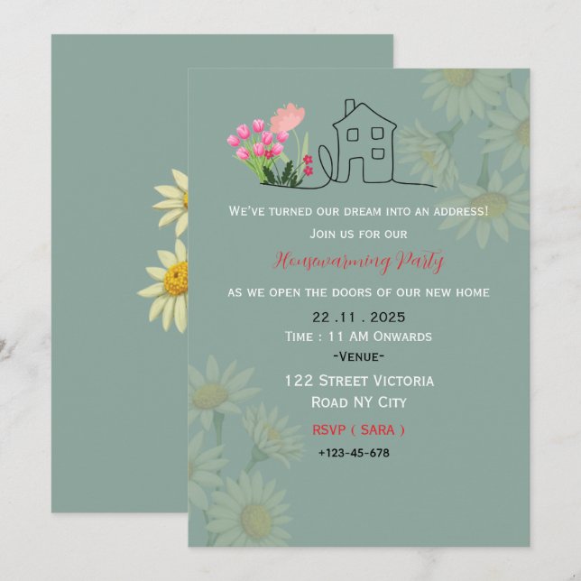 Elegant Housewarming Party Invitation Inbjudningar (Fram/baksida)