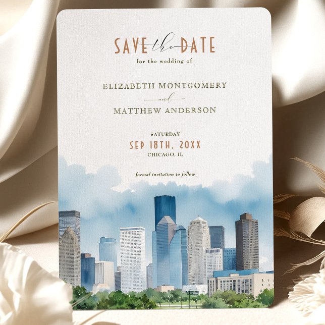 Elegant Houston, Texas Spara-the-date-inbjudan Inbjudningar (Skapare uppladdad)