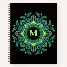 Elegant Hues of Grönt Mandala Flourish Monogram