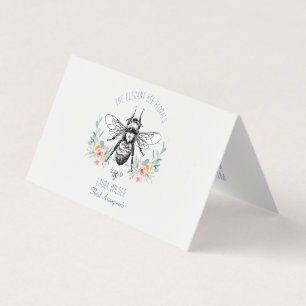 Elegant Humla Florist-Blommigten är mappad Visitkort