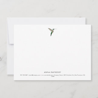 Elegant Hummingbird Anteckningskort