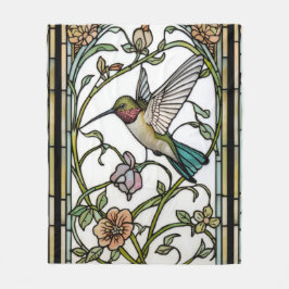 Elegant hummingbird artwork botanical boho chic fleecefilt