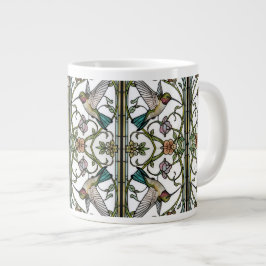Elegant hummingbird artwork botanical boho chic jumbo mugg