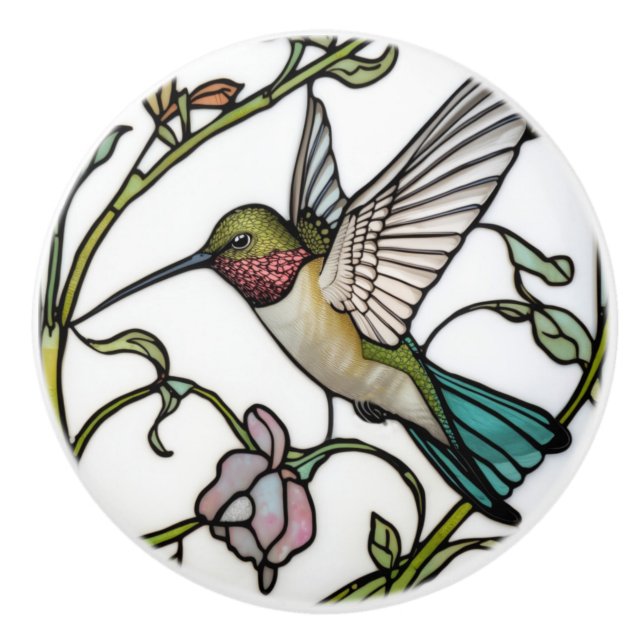 Elegant hummingbird artwork botanical boho chic knopp (Framsidan)
