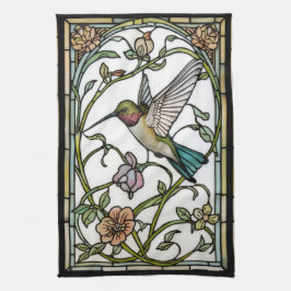 Elegant hummingbird artwork botanical boho chic kökshandduk