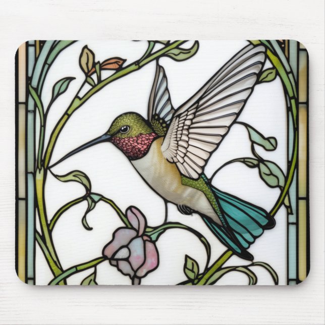 Elegant hummingbird artwork botanical boho chic musmatta (Framsidan)